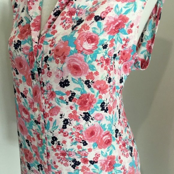 Ladies Top Floral Pink Sleeveless Millers Sz 16 AU Lightweight VGUC - Picture 3 of 4
